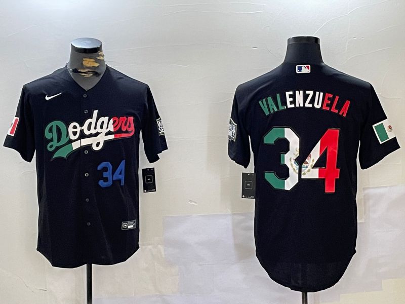Men Los Angeles Dodgers #34 Valenzuela Black Game 2024 Nike MLB Jersey style 112016->los angeles dodgers->MLB Jersey